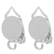 Pendientes de clip con placa de 8 mm para orejas sin perforar - Plata 925 x2