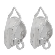 Pendientes de clip con placa de 8 mm para orejas sin perforar - Plata 925 x2