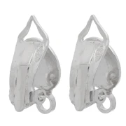 Pendientes de clip con placa de 8 mm para orejas sin perforar - Plata 925 x2