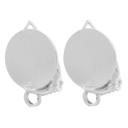 Pendientes de clip con placa de 10,5 mm para orejas sin perforar - Plata 925 x2
