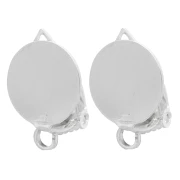 Pendientes de clip con placa de 10,5 mm para orejas sin perforar - Plata 925 x2
