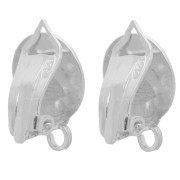 Pendientes de clip con placa de 10,5 mm para orejas sin perforar - Plata 925 x2