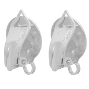Pendientes de clip con placa de 10,5 mm para orejas sin perforar - Plata 925 x2