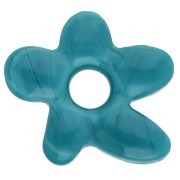 Azul turquesa - Cuenta flor irregular en vidrio opaco 18x17 mm - Azul Turquesa x1 Cuenta flor irregular en vidrio opaco 18x17 mm - Azul Turquesa x1