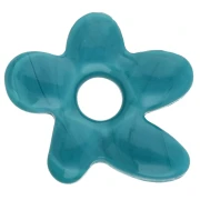 Cuenta flor irregular en vidrio opaco 18x17 mm - Azul Turquesa x1