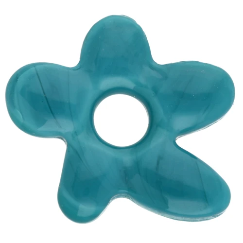 Cuenta flor irregular en vidrio opaco 18x17 mm - Azul Turquesa x1