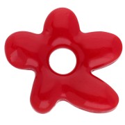 Cuenta flor irregular 18x17 mm en vidrio opaco - Rojo x1