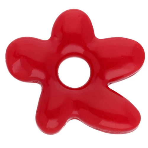 Cuenta flor irregular 18x17 mm en vidrio opaco - Rojo x1