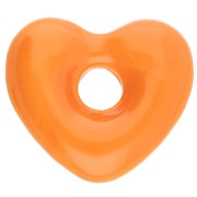 Colgante corazón de cristal opaco 14x15 mm - Naranja x1|raw }}
