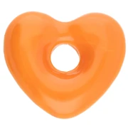 Colgante corazón de cristal opaco 14x15 mm - Naranja x1