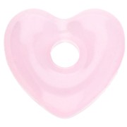 Colgante corazón de cristal translúcido 14x15 mm - Rosa claro x1|raw }}