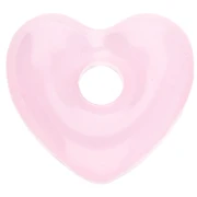 Colgante corazón de cristal translúcido 14x15 mm - Rosa claro x1
