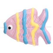 Cuenta pez de vidrio 22x19 mm - Rosa claro - Amarillo - Azul x1