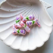 Perla Santiag - bota vaquera 24x17 mm cristal - Flor - Rosa - Lila