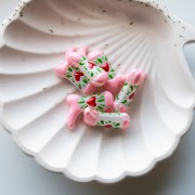 Perla Santiag - bota vaquera 24x17 mm cristal - Corazón - Rosa - Verde