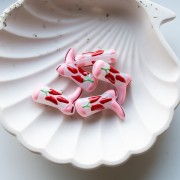 Perla Santiag - bota vaquera 24x17 mm en vidrio - Motivo guindilla - Rosa - Rojo