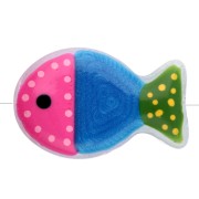 Cuenta pez de vidrio 20x13 mm - Rosa - Azul oscuro - Verde x1