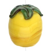 Cuenta de vidrio Limón 13x11 mm - Amarillo - Hoja verde x1