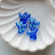 Cuenta libélula 19x17 mm en vidrio translúcido - Azul oscuro x1