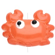 Cuenta de vidrio Cangrejo 15.5x21.5 mm - Naranja oscuro x1