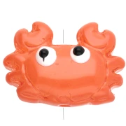 Cuenta de vidrio Cangrejo 15.5x21.5 mm - Naranja oscuro x1
