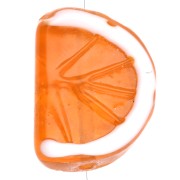 Cuenta naranja 18,5x13 mm en vidrio - Naranja - Blanco x1