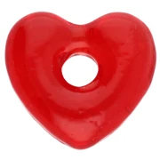 Colgante corazón de cristal translúcido 14x15 mm - Rojo x1