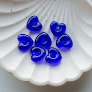 Colgante corazón 14x15 mm cristal translúcido - Azul Oscuro x1