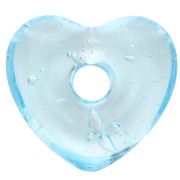 Colgante corazón de cristal translúcido 14x15 mm - Azul claro x1|raw }}