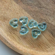 Colgante corazón de cristal translúcido 14x15 mm - Azul claro x1