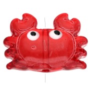 Cuenta cangrejo 15.5x21.5 mm en vidrio transparente - Rojo oscuro x1