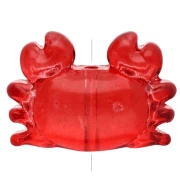 Cuenta cangrejo 15.5x21.5 mm en vidrio transparente - Rojo oscuro x1
