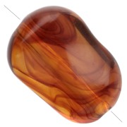Cuentas ovaladas irregulares de acrílico transparente 16x11 mm - Ámbar jaspeado x15
