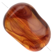 Cuentas ovaladas irregulares de acrílico transparente 16x11 mm - Ámbar jaspeado x15