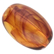 Cuentas con forma de oliva acrílico transparente 14x9 mm - Ámbar jaspeado x20