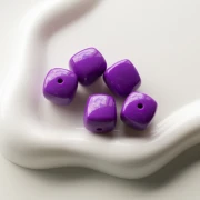 Cuentas cubo irregular 16x17 mm - segunda opción - Acrílico opaco - Violeta x10