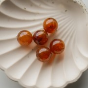 Cuentas acrílicas transparentes redondas de 15,5 mm - Auburn marmoleado x5
