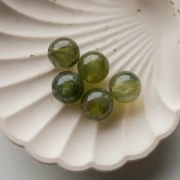 Cuentas acrílicas transparentes redondas de 15,5 mm - Oliva jaspeado x5