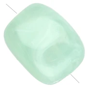 Cuentas acrílicas rectangulares redondas 13x10,5 mm - Verde agua jaspeado x10