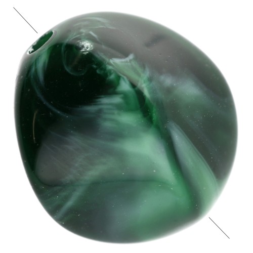 Cuentas acrílicas irregulares 15x14 mm - Verde oscuro jaspeado x10