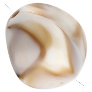 Cuentas acrílicas irregulares 15x14 mm - Blanco jaspeado - Marrón x10