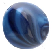 Cuentas acrílicas irregulares 15x14 mm - Azul oscuro jaspeado x10