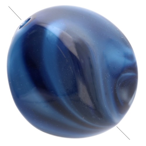 Cuentas acrílicas irregulares 15x14 mm - Azul oscuro jaspeado x10