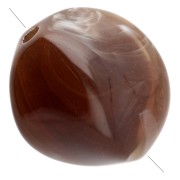 Cuentas acrílicas irregulares 15x14 mm - Marrón oscuro jaspeado x10