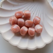 Cuentas acrílicas irregulares 15x14 mm - Rosa viejo jaspeado x10