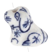Perla de cerámica de 13 mm - Blanca - Azul x1|raw }}