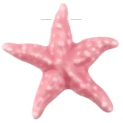 Colgante de cerámica Estrella de Mar 39x41 mm - Rosa Claro x1