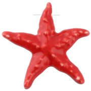 Colgante de cerámica estrella de mar 39x41 mm - Rojo x1