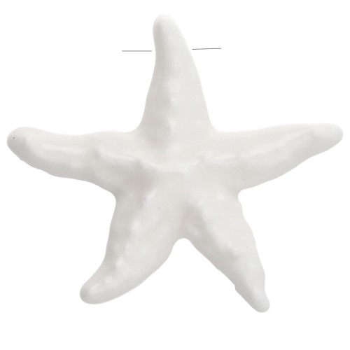Colgante de cerámica estrella de mar 39x41 mm - Blanco x1