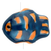 Cuenta pez cerámica 18x14 mm - Azul oscuro - Naranja x1|raw }}